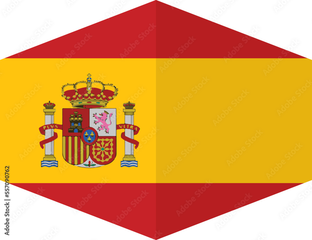 Spain flag background with cloth texture.Spain Flag vector illustration eps10.