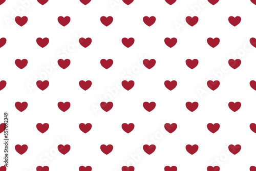 Retro seamless pattern dark red hearts on white background. Vector texture.