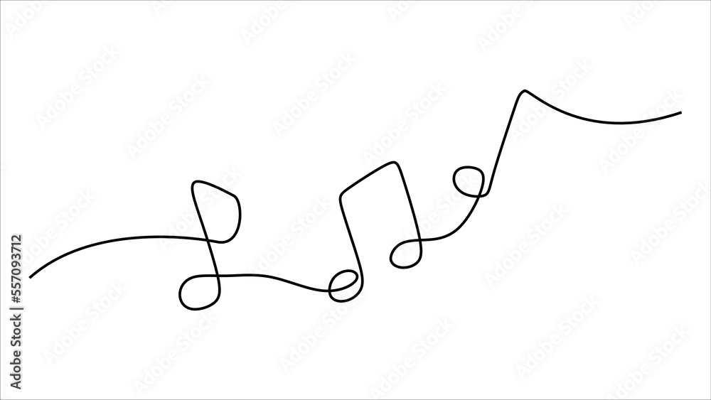 Music Note oneline continuous single editable line art Stock Vector ...
