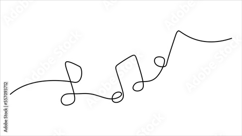 Music Note oneline continuous single editable line art