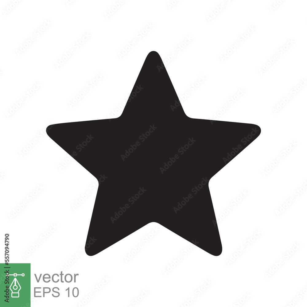 Star icon. Simple solid style. Black star, silhouette, favorite, rating star emblem shape, favourite concept. Glyph vector illustration design isolated on white background. EPS 10. Star icon. Simple solid style. Black star, silhouette, favorite, rating star emblem shape, favourite concept. Glyph vector illustration design isolated on white background. EPS 10.