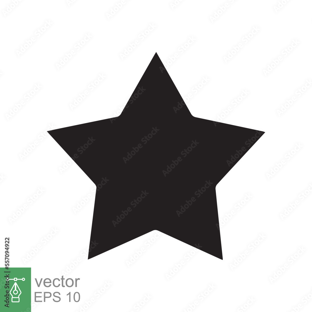 Star icon. Simple solid style. Black star, silhouette, favorite, rating star emblem shape, favourite concept. Glyph vector illustration design isolated on white background. EPS 10. Star icon. Simple solid style. Black star, silhouette, favorite, rating star emblem shape, favourite concept. Glyph vector illustration design isolated on white background. EPS 10.