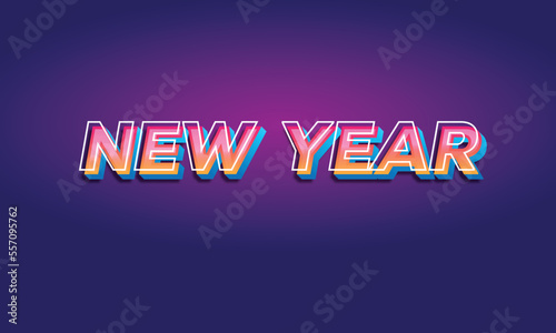 new year typography text effect editable text effect