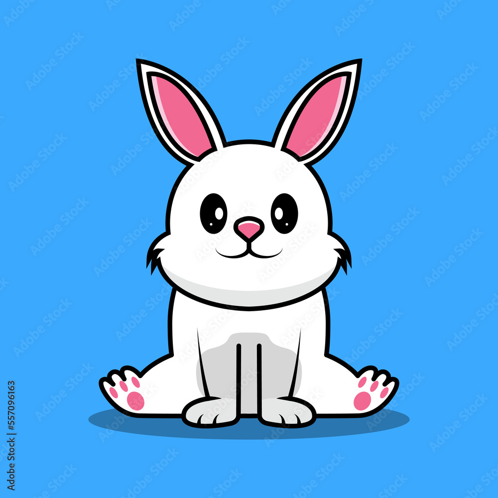 Rabbit cartoon vector illustration icon. isolated vector bunny animal concept. flat cartoon style