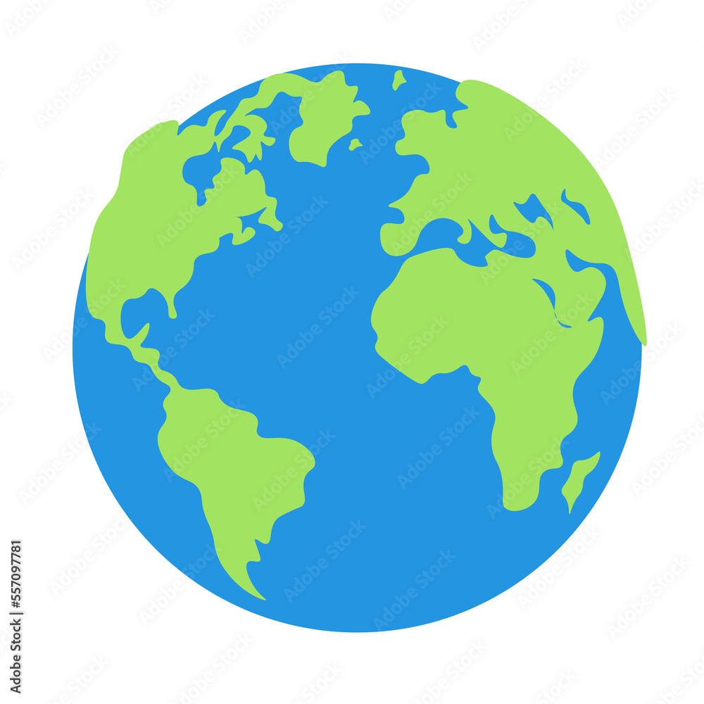 earth globe isolated on PNG white transparent background, Vector illustration 