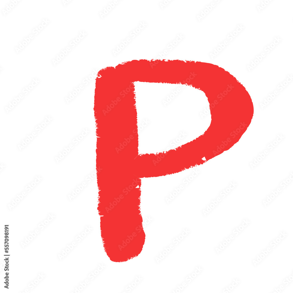 Alphabet Color Crayon P uppercase letter
