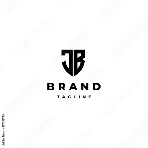 Initial Letter JB Shaped Shield Icon Logo Design. Shield Symbol Of The Letters J And B Logo Design.