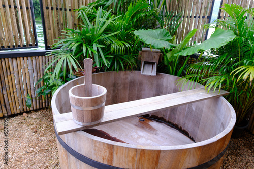 Japanese  open air Bath in the hotel