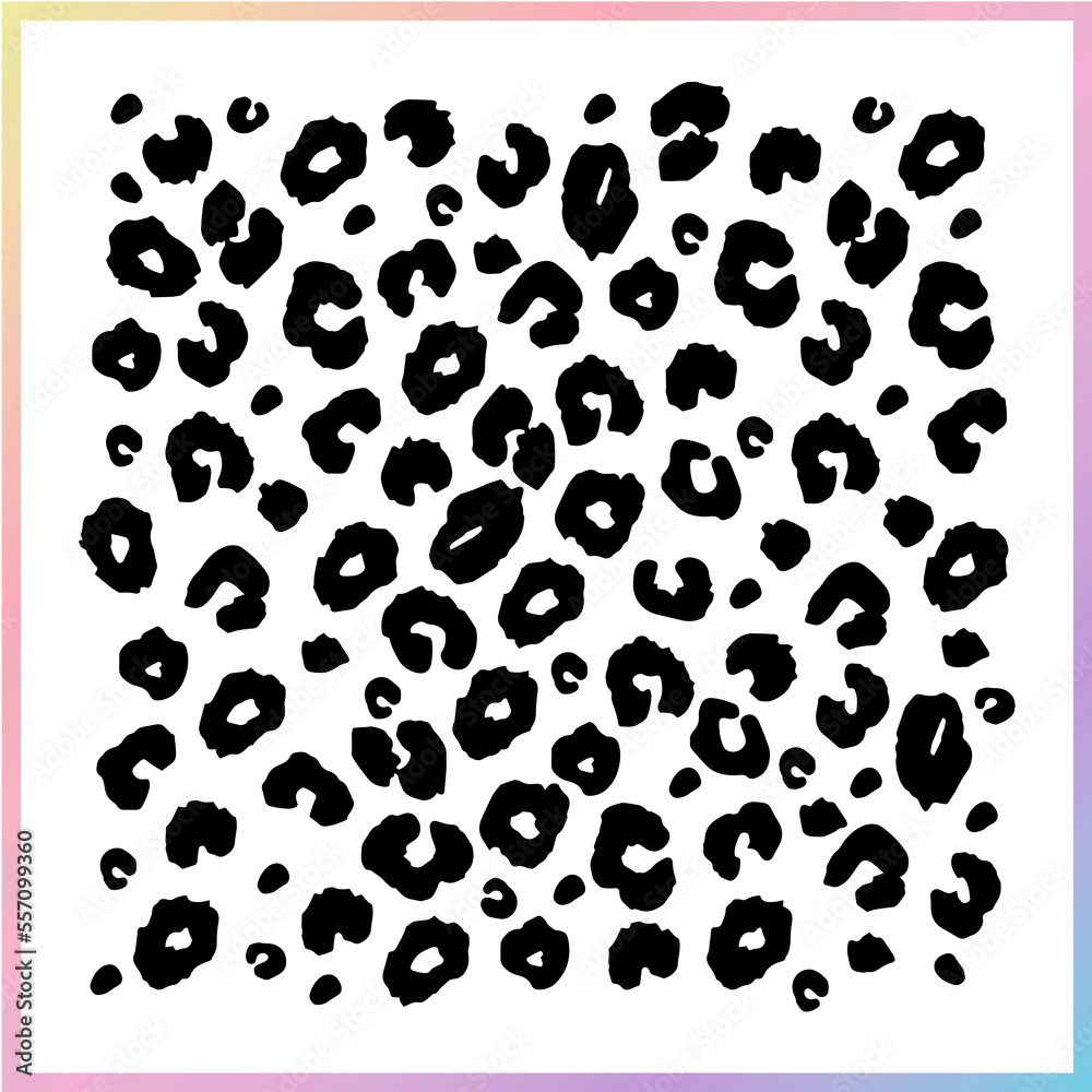 Fototapeta premium Leopard Animal Pattern Outline Silhouette Artwork Design