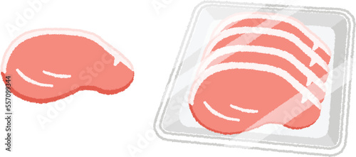 豚もも肉のイラスト