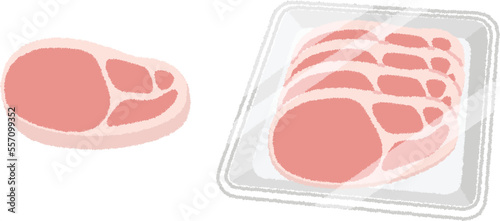 豚肉（ロース）のイラスト