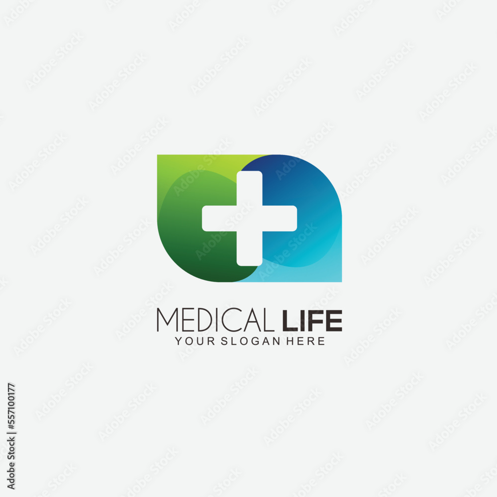 Obraz premium medical life logo symbol gradient design vector