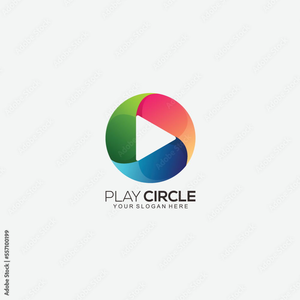 play circle logo design gradient color icon play circle logo design gradient color icon