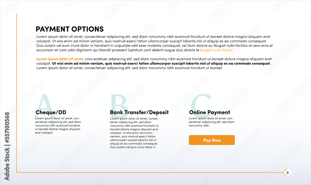 Payment plan options template for presentation, magazine, website ...