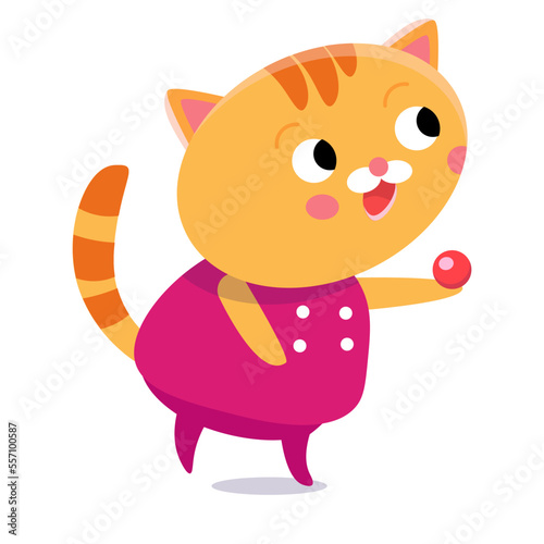 Cute kitten cook. Cartoon isolated character in uniform. Funny animal for designing posters  menus  books. Color vector illustration. 