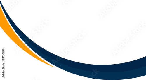 Modern Orange and Blue Abstract Curve Border Element