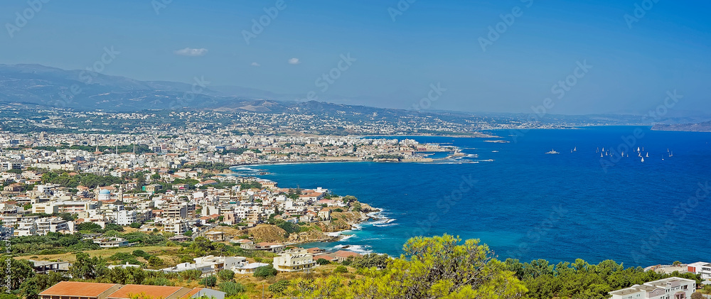 Chania city panorama on Crete island, Greece