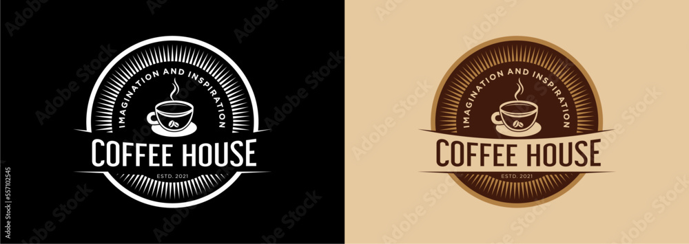 Design illustration logo coffee cafe vector premium