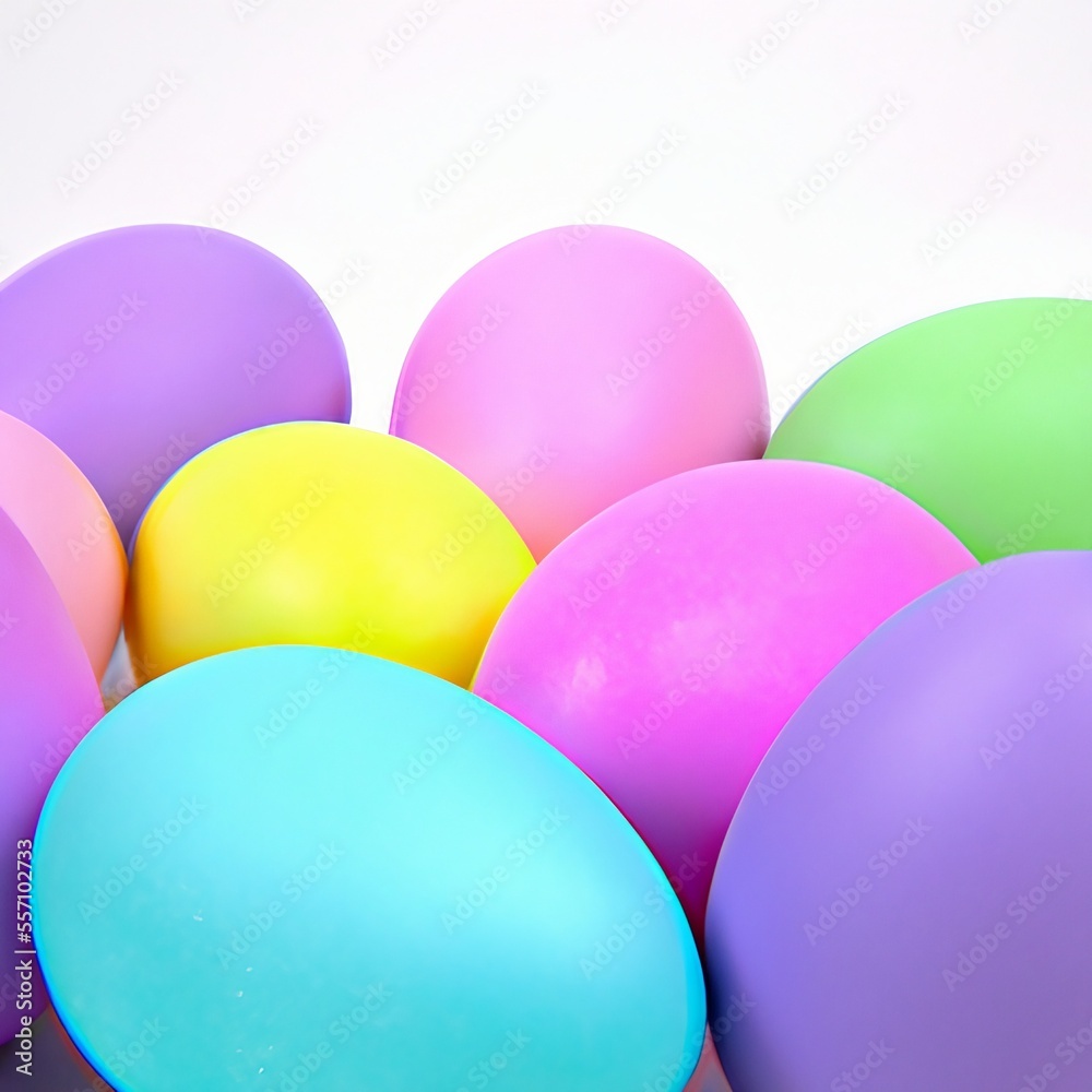 Colorful easter eggs on white background. Generative AI Colorful easter eggs on white background. Generative AI