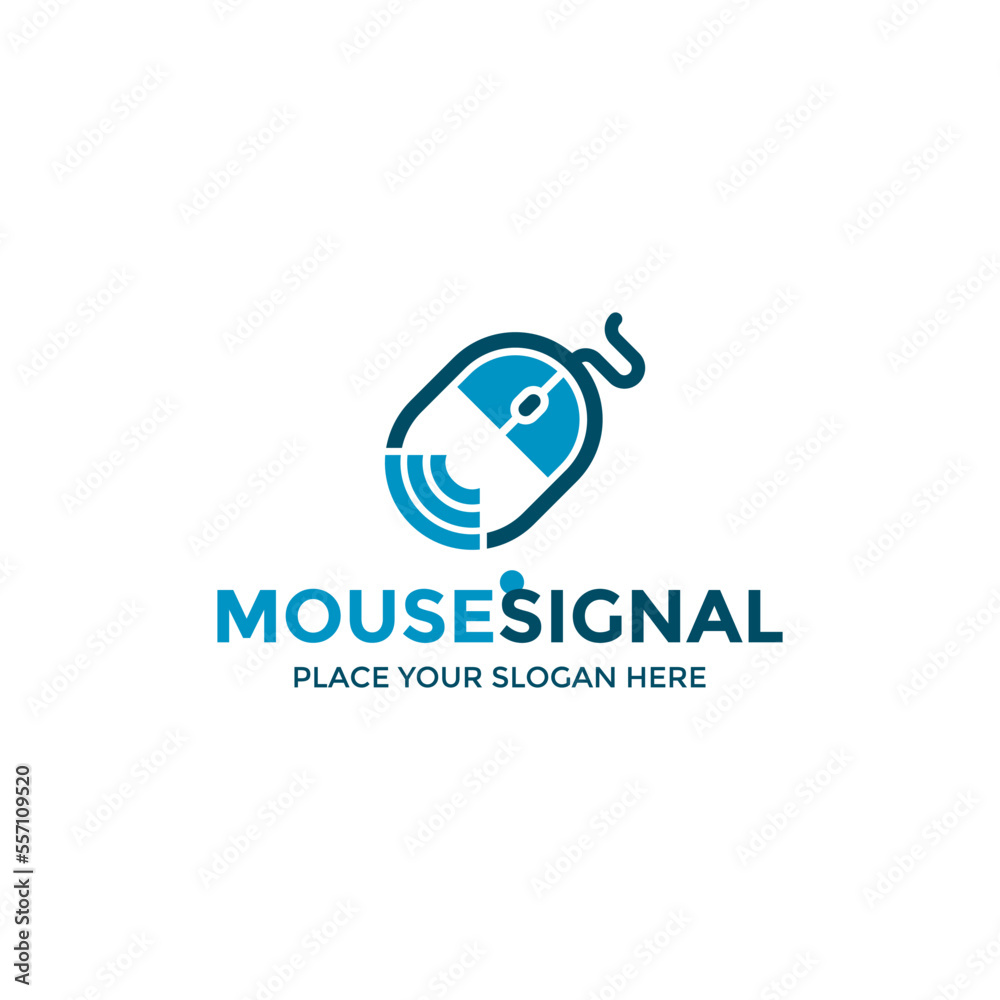 Mouse signal vector logo template. This design use signal and mouse symbol. Suitable for technology. Mouse signal vector logo template. This design use signal and mouse symbol. Suitable for technology.