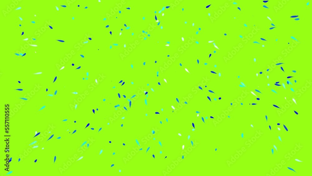 Εκτύπωση καμβά Blue abstract silhouettes of fish on green screen