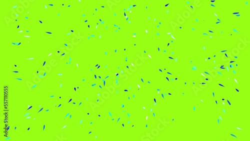 Canvas Print Blue abstract silhouettes of fish on green screen