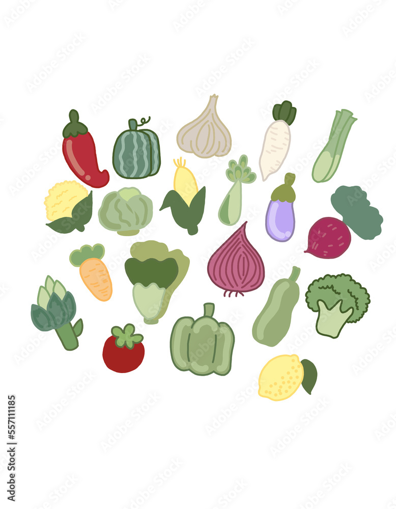 set of vegetables set of vegetables
