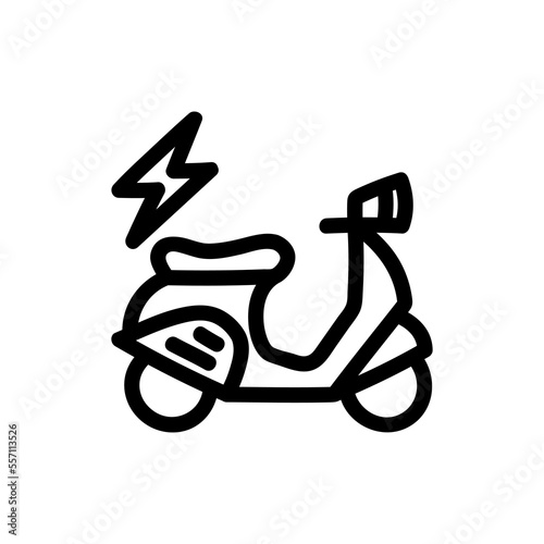 Electric motorcycle doodle icon. Transport. Vector illustration.