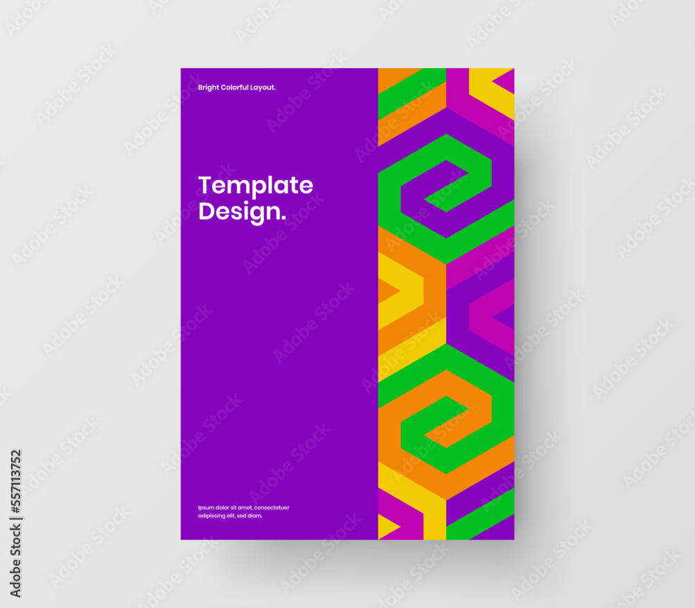 Trendy mosaic hexagons postcard layout. Bright leaflet vector design concept. Trendy mosaic hexagons postcard layout. Bright leaflet vector design concept.