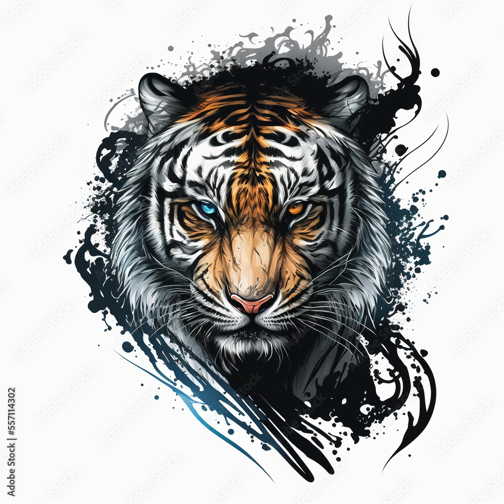 Tribal Tiger Tattoo Design Art Stock Illustration 1744130372 | Shutterstock