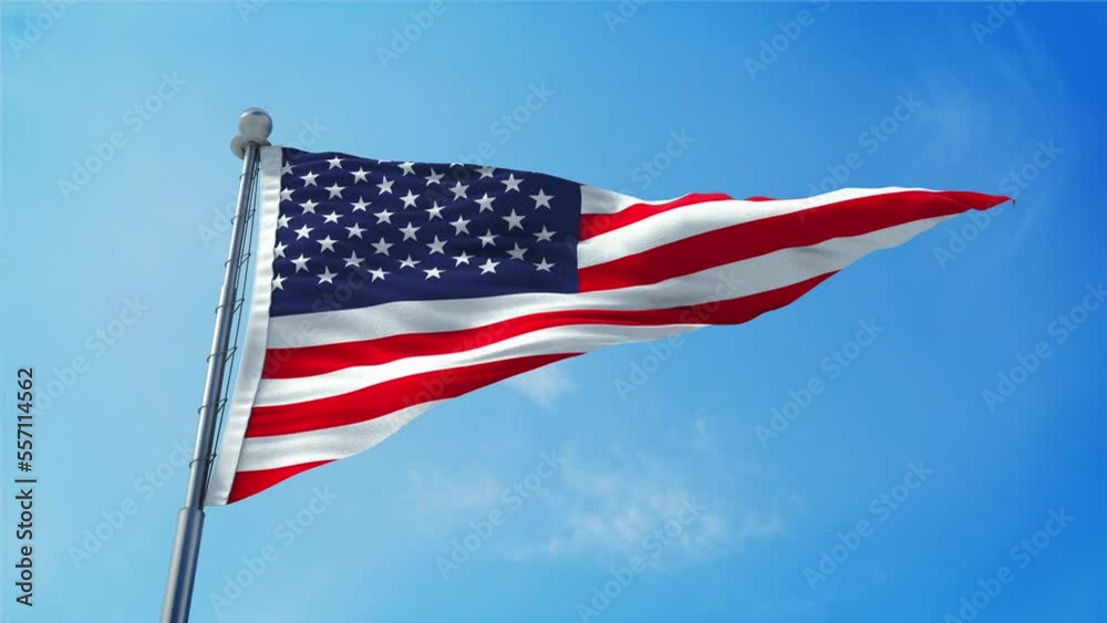 American Flag Loop. Independence Day USA. Realistic 4K. 30 fps flag of the US. American Flag waving in the wind. Seamless loop with highly detailed fabric texture. Loop ready in 4k resolution. American Flag Loop. Independence Day USA. Realistic 4K. 30 fps flag of the US. American Flag waving in the wind. Seamless loop with highly detailed fabric texture. Loop ready in 4k resolution.