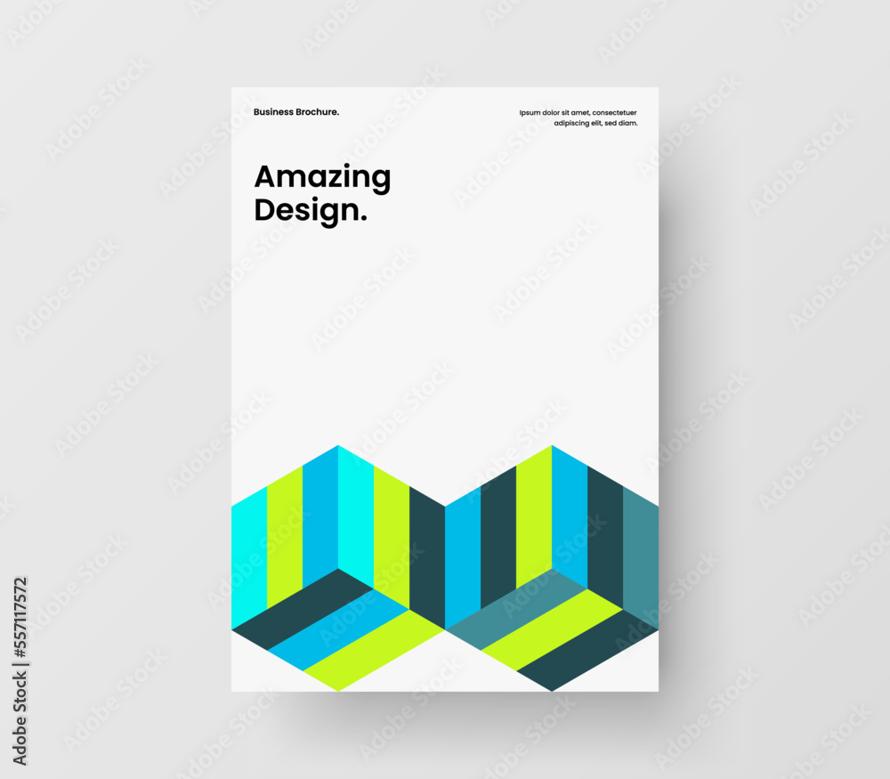 Isolated mosaic hexagons booklet illustration. Unique company brochure vector design template. Isolated mosaic hexagons booklet illustration. Unique company brochure vector design template.