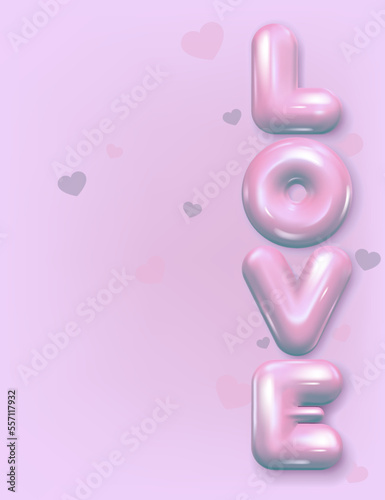 Valentine's Day. Realistic 3d vector design. Happy Valentine's Day sale poster. 3d render objects. Holiday background.