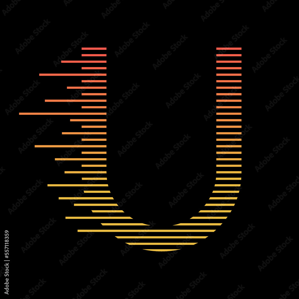 Letter U logo design vector template, fast speed technology moving, quick energy symbol. This logo is suitable for digital, techno.