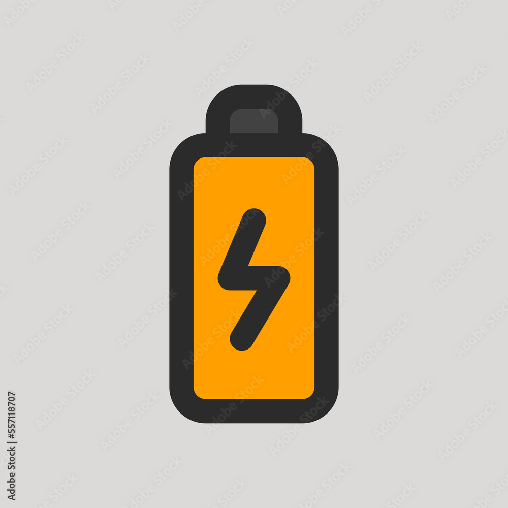 Charging icon in filled line style about user interface, use for website mobile app presentation Charging icon in filled line style about user interface, use for website mobile app presentation
