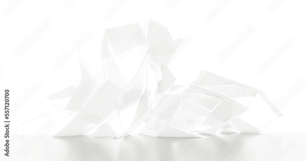 Abstract white podium background geometric pattern in design 3d render Abstract white podium background geometric pattern in design 3d render