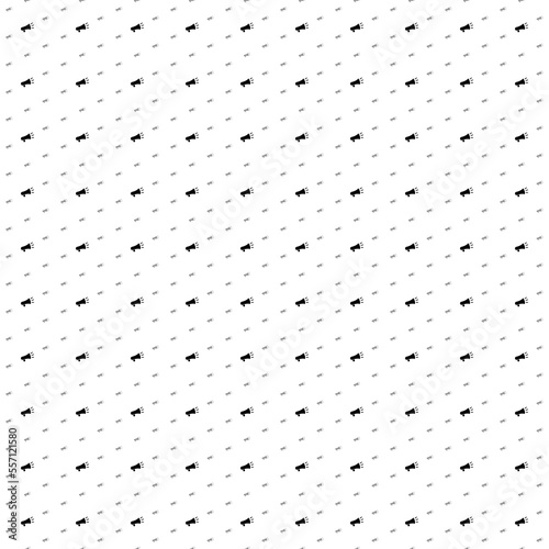 Square seamless background pattern from geometric shapes are different sizes and opacity. The pattern is evenly filled with small black megaphone symbols. Vector illustration on white background