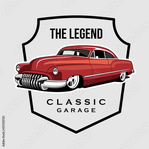 classic car  logo design icon vector