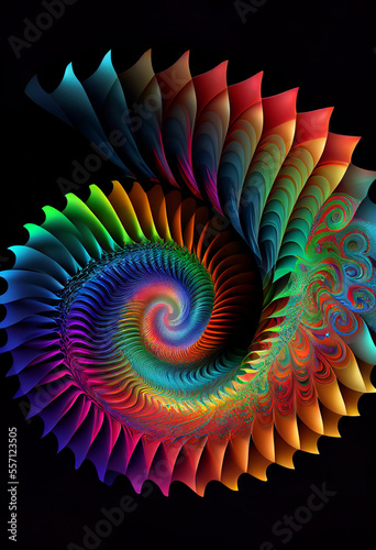  Fractal Grid illusion of Spiral Fibonacci Multicolor Gradient Background