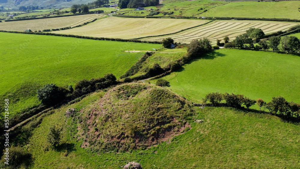 Aerial view of Knockdhu Moat at Cairncastle Co Antrim Northern Ireland