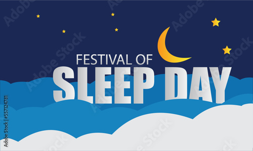 Vector Illustration of Festival of Sleep Day. Simple and Elegant Design
