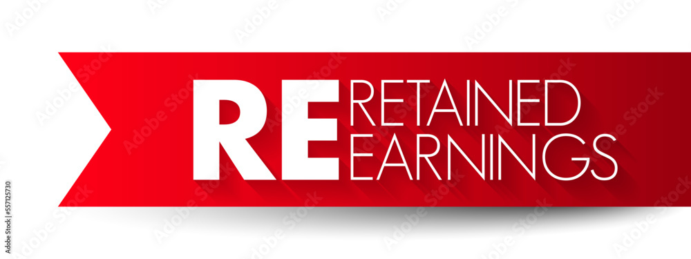 Tableau sur toile RE Retained Earnings - accumulated net income of the corporation that is retaine
