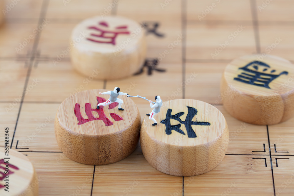 Miniature Creativity Chinese Chess Warriors Fight