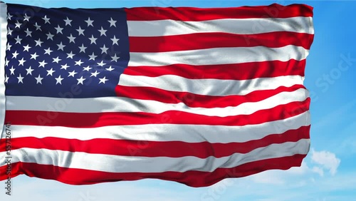 Wallpaper Mural American Flag Loop. Independence Day USA. Realistic 4K. 30 fps flag of the US. American Flag waving in the wind. Seamless loop with highly detailed fabric texture. Loop ready in 4k resolution.  Torontodigital.ca