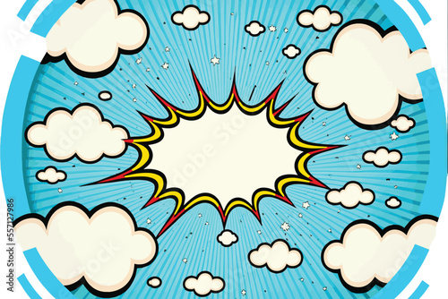 Blank Boom Bubble Speech for Comic Book with Cloud in Vector