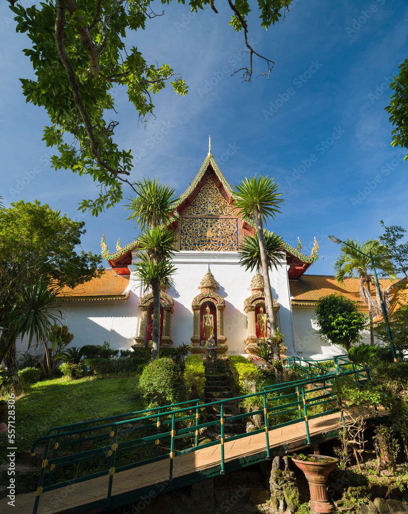 Lanna architecture at Wat Phra That Doi Suthep Ratchaworawihan. Thailand's most popular tourist destinations. 