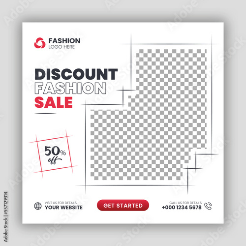 social media template banner blog fashion sale promotion. fully editable instagram and facebook square post frame puzzle organic sale poster. fresh yellow element shape vector background