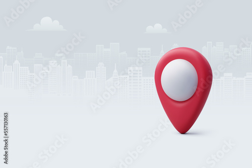 3d Vector Pin location pointer, Navigation icon, Geolocation map mark.