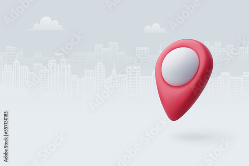 3d Vector Pin location pointer, Navigation icon, Geolocation map mark.