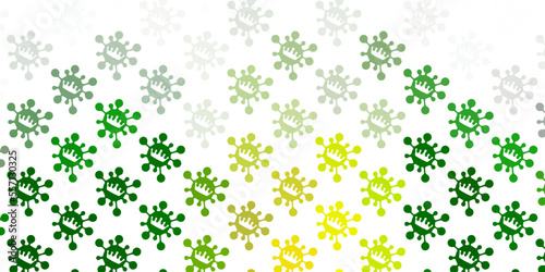 Light green, red vector pattern with coronavirus elements.